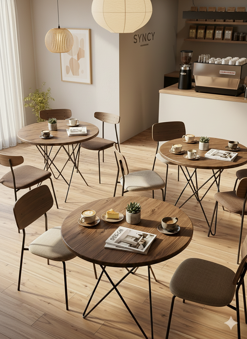 cafe table　アイアン×無垢ボードテーブル　幅900×奥行900×高さ700