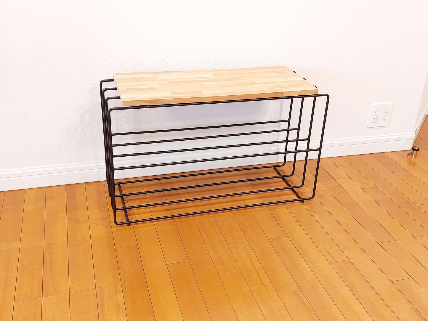 Shoes　Rack　アイアンシューズラック　幅80㎝【アイアン＆ウッド】モダンエントランス／店舗什器／モダンインテリア