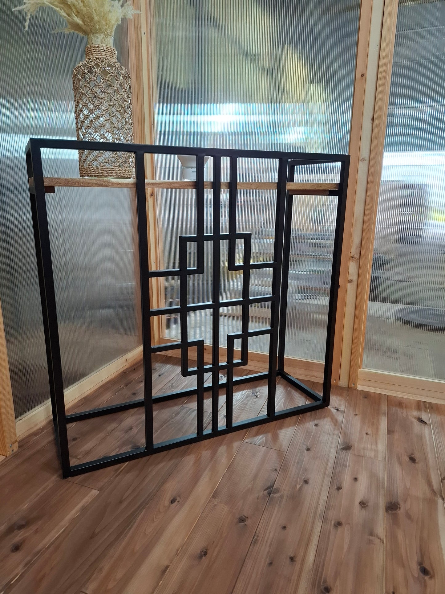 コンソールテーブル 幅90㎝【wood＆Iron】モダンな飾り棚／店舗什器／モダンインテリア／玄関を明るく