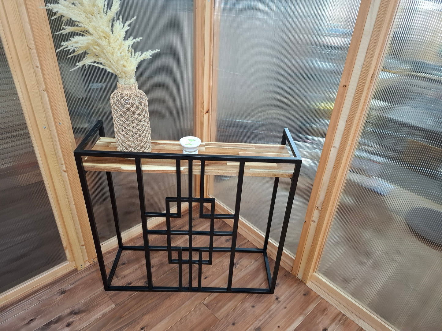 コンソールテーブル 幅90㎝【wood＆Iron】モダンな飾り棚／店舗什器／モダンインテリア／玄関を明るく