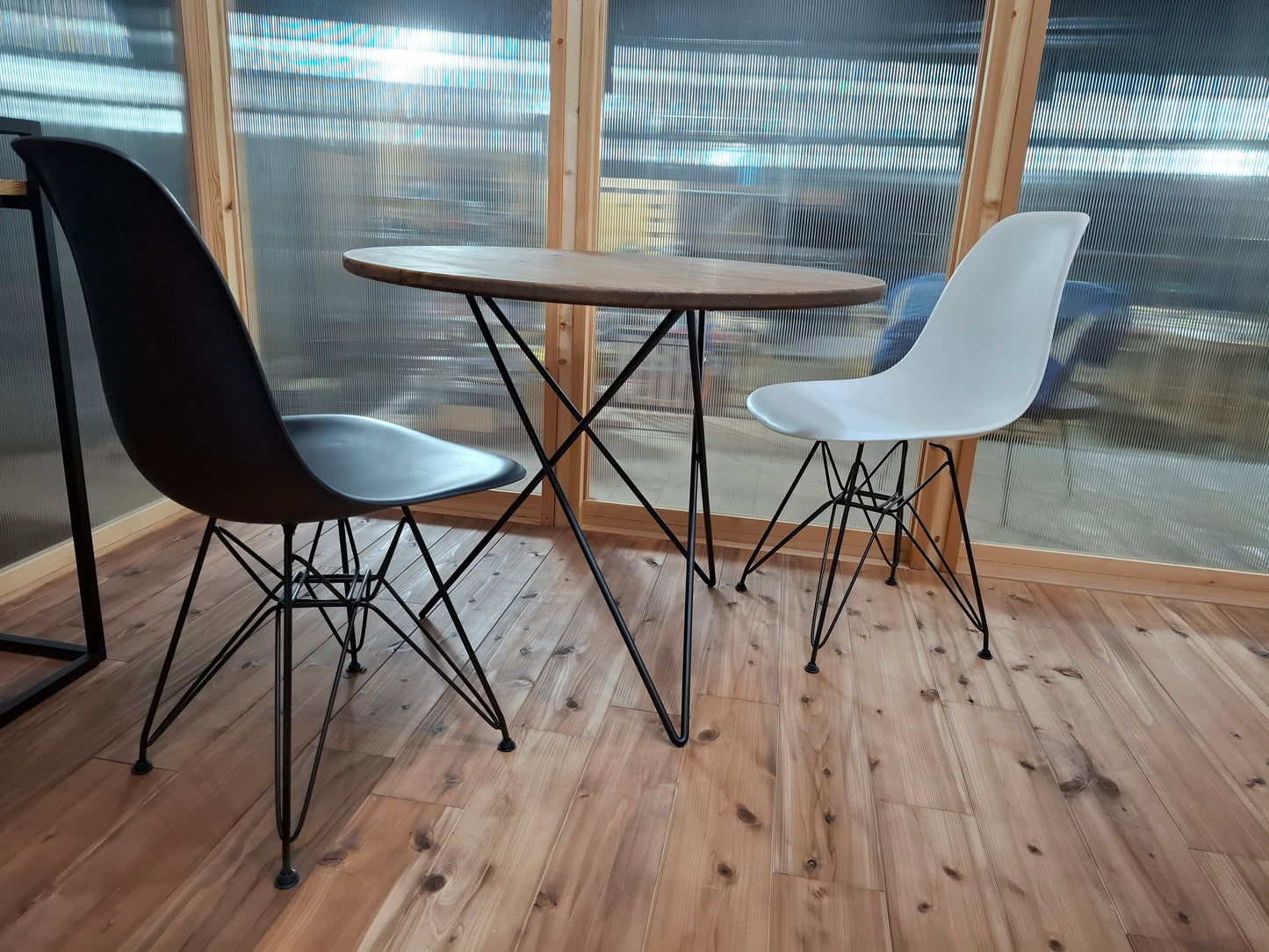 cafe table　アイアン×無垢ボードテーブル　幅900×奥行900×高さ700