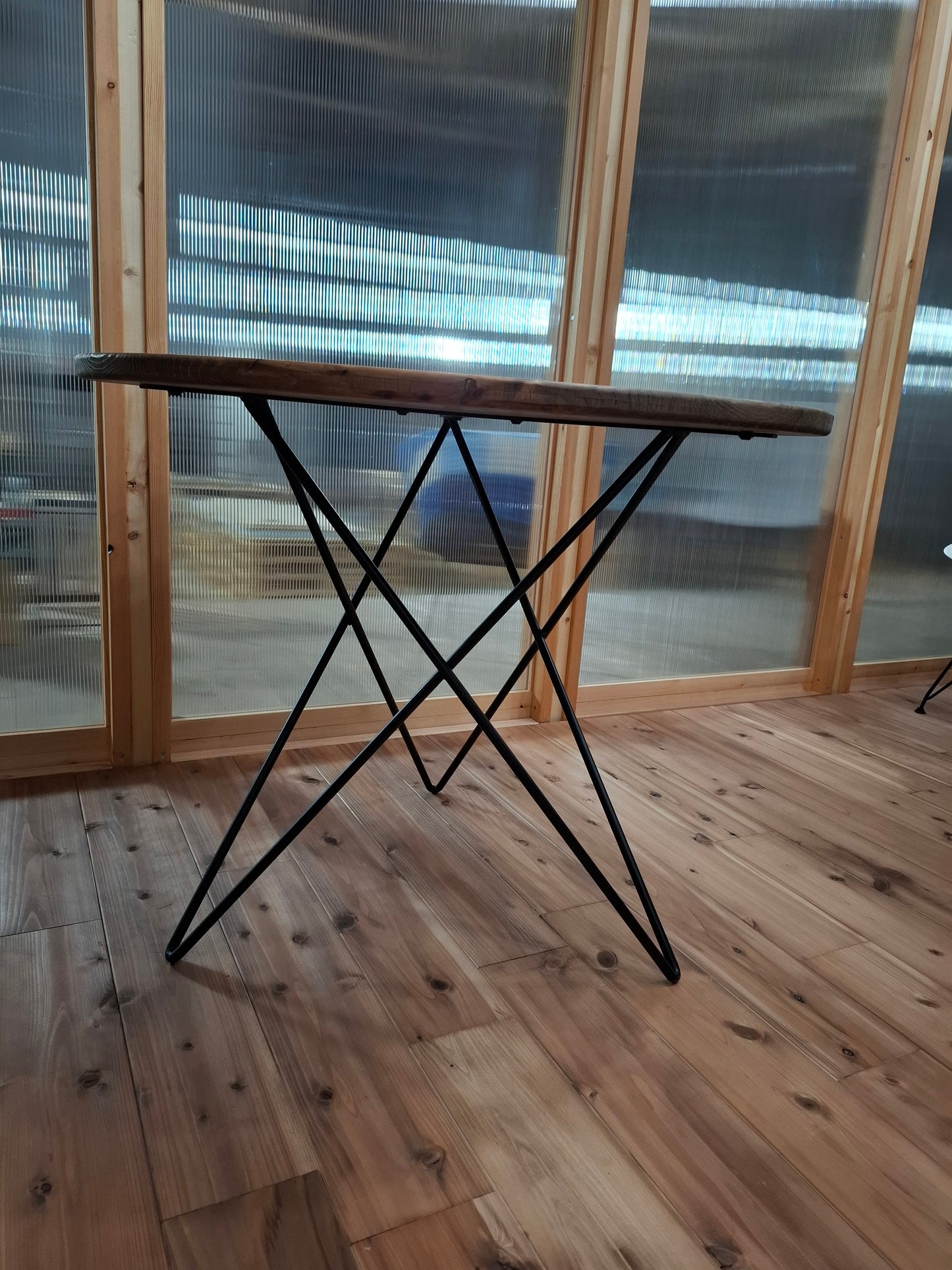 cafe table　アイアン×無垢ボードテーブル　幅900×奥行900×高さ700