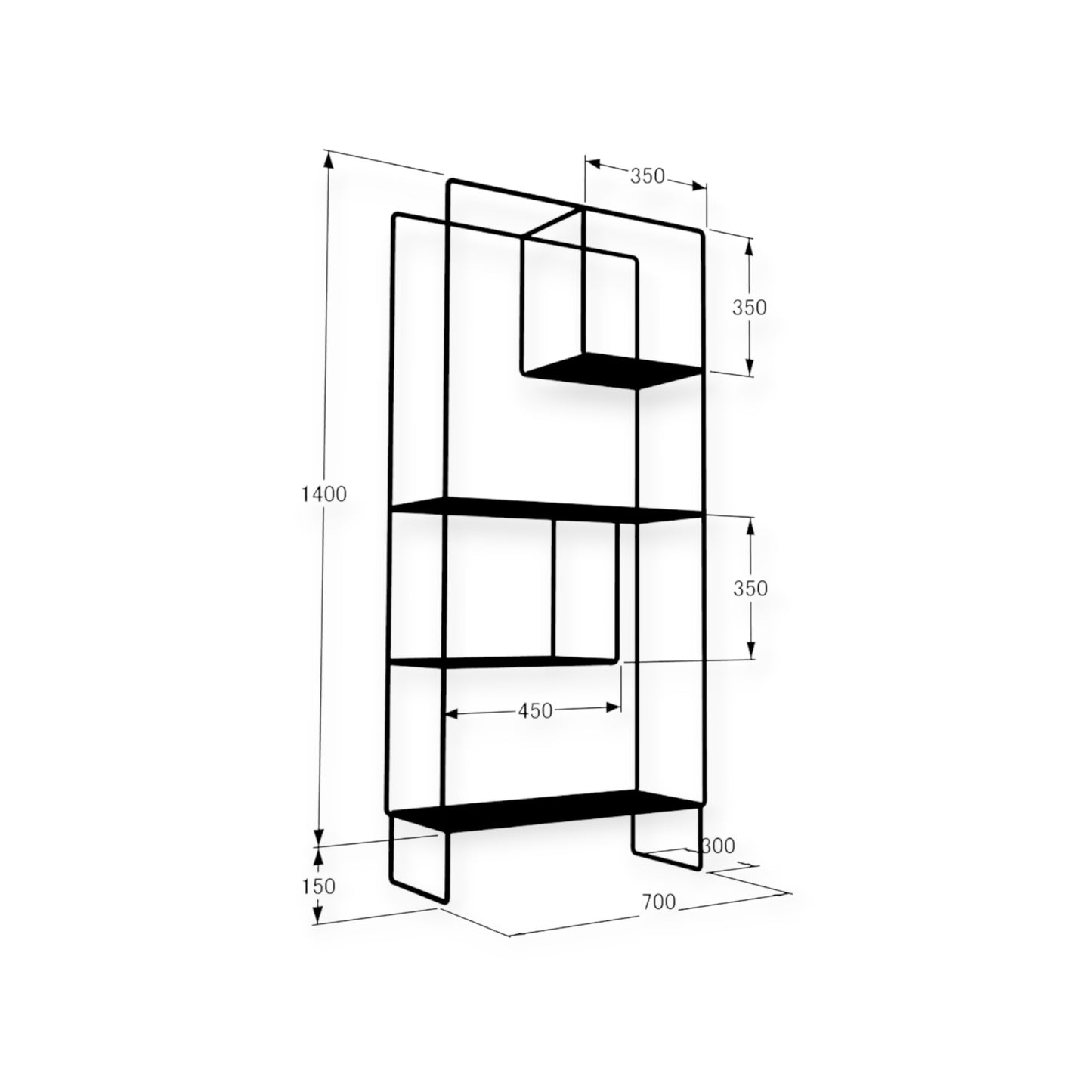 SteelShelf1　幅70㎝【アイアン丸棒シェルフ】丸棒13φ　店舗什器／モダンインテリア