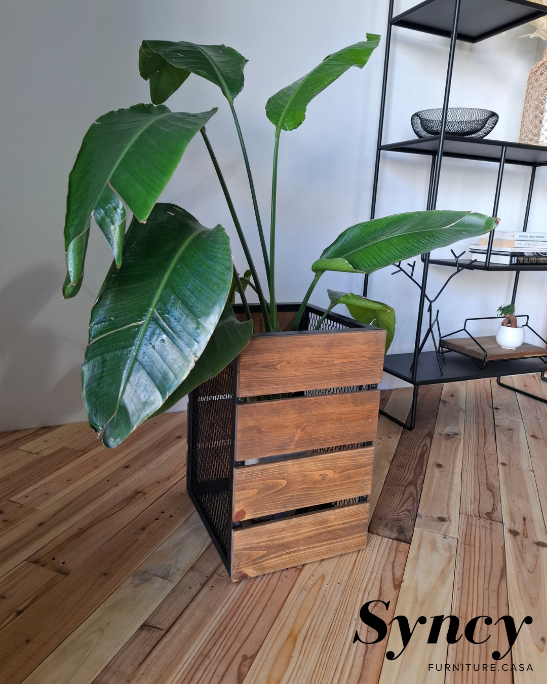 planter cover W320×D320×H450　エキスパンドメタル×WOOD