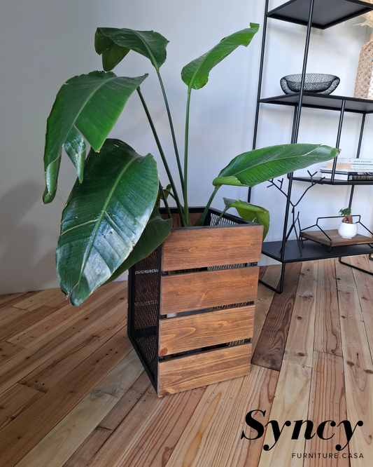 planter cover W320×D320×H450　エキスパンドメタル×WOOD